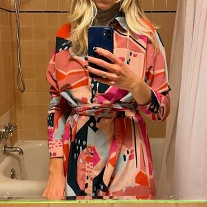 Monki Colorful Abstract Print Dress